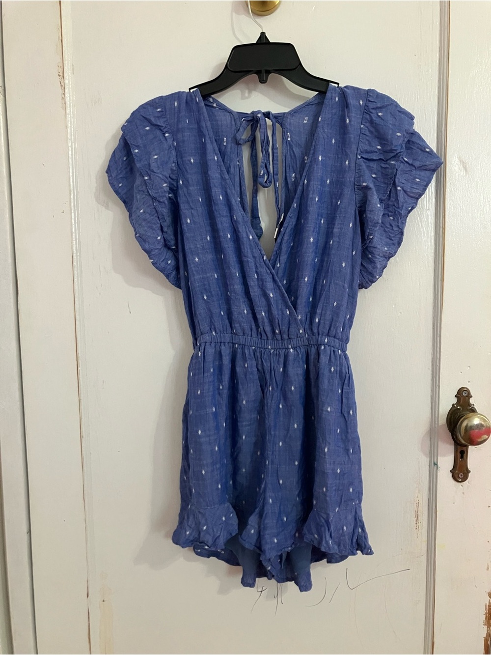 American Eagle Outfitters Blue Dot chambray Romper Size XS